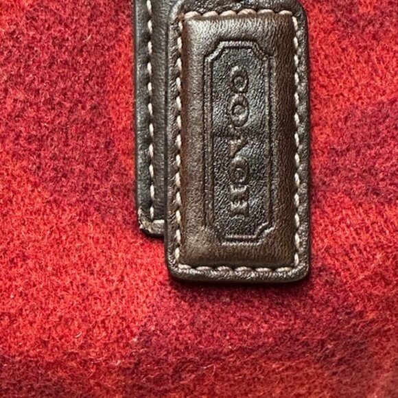 🔥🔥Coach Red Wool & Leather #F1J-7721 Tote/Shoulder Bag EUC - Picture 9 of 14